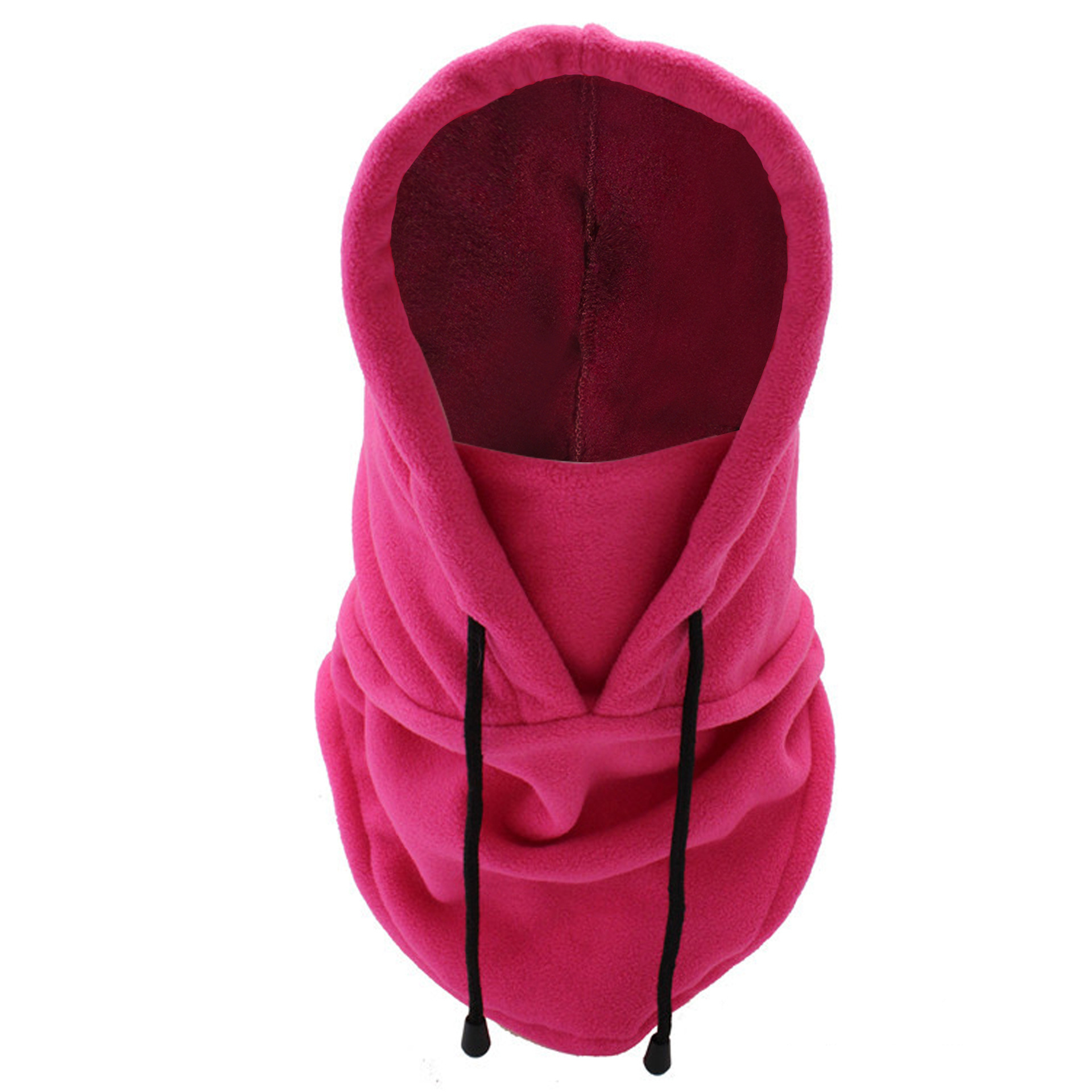 Adjustable Drawstring Fleece Hooded Balaclava – Custom Logo Winter Neck Gaiter for Skiing, Hiking & Cycling 