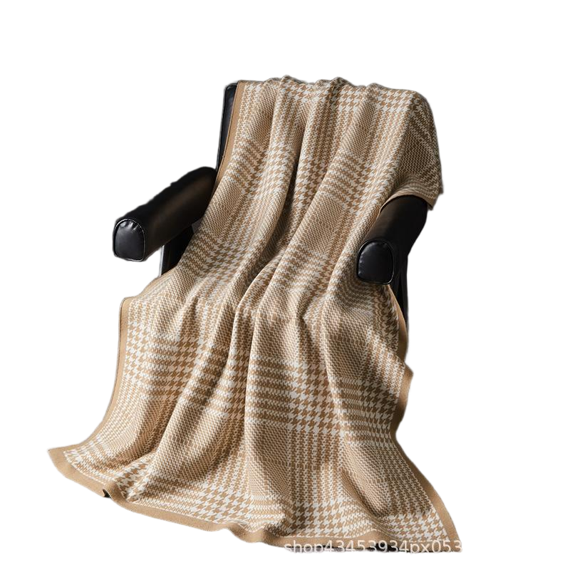Wholesale Custom Polyester Soft Jacquard Knit Throw Blanket 