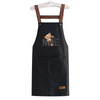 Kawaii Bear Print Kitchen Apron | Waterproof Beige Bib Apron with "NICE" Lettering & Pockets