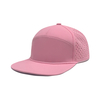 Cotton Solid Color 5 Panel Flat Brim Snapback Cap - Laser Perforated Breathable Cap