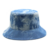 Women's Men's Blue Tie-Dye Denim Bucket Hat Summer Sun Hat