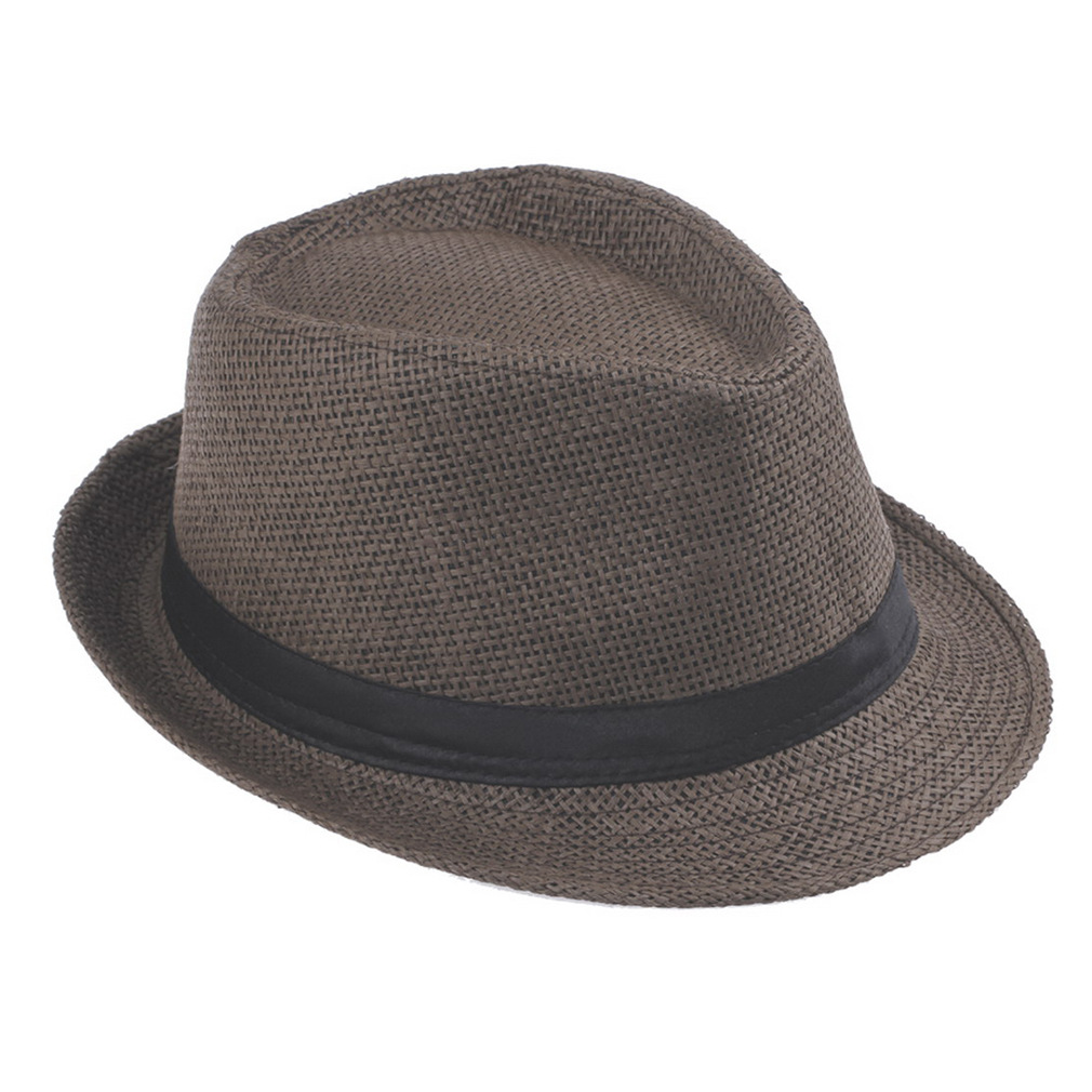 Wholesale Custom Straw Fedora Hat - Men Outdoor Beach Sun Hat