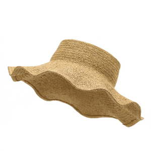 Wholesale Custom Wavy Brim Raffia Sun Visor Hat - Women Beach Headwear