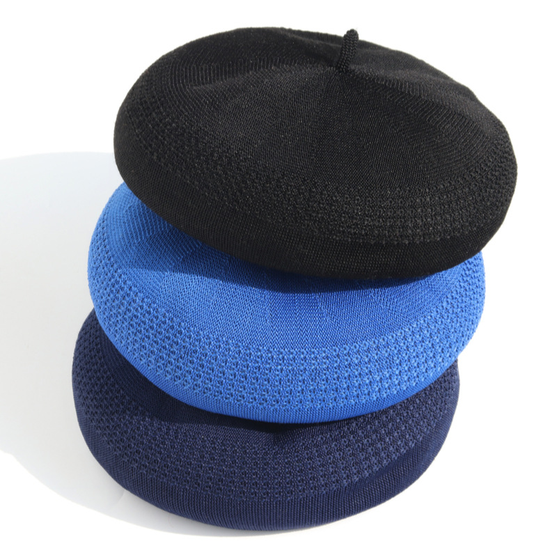 Wholesale Custom Women Solid Color Knit Beret Hat - Soft Warm Headwear