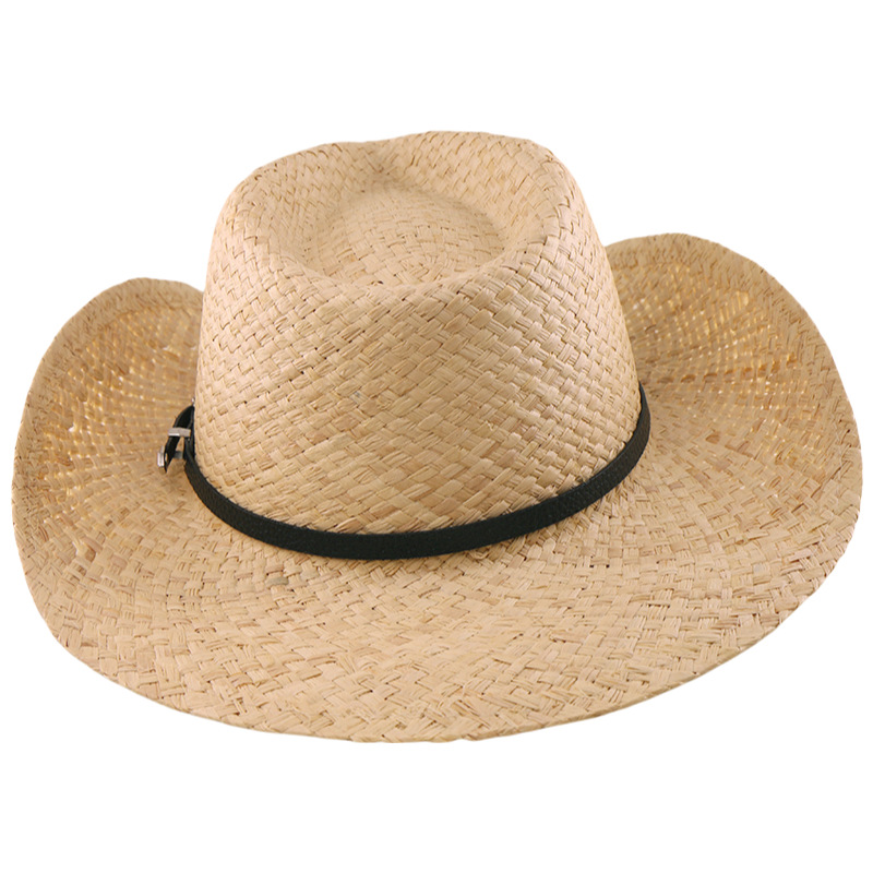 Crown Royal Straw Cowboy Hat – Natural Woven Western Hat with Leather Band